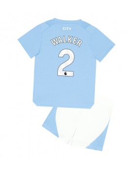 Manchester City Kyle Walker #2 Replika Hemmakläder Barn 2023-24 Kortärmad (+ byxor)